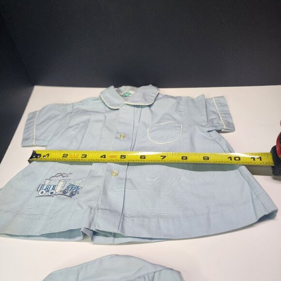 Vintage Tiny Totes Original Blue Train Shirt with Matching Bottom Set - Picture 10 of 10